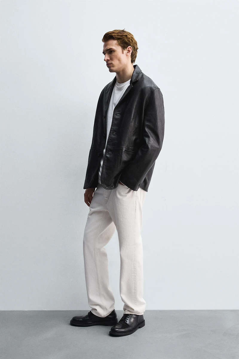 LEATHER BLAZER