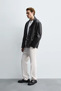 LEATHER BLAZER