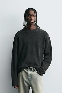 WAFFLE TEXTURED SWEATER