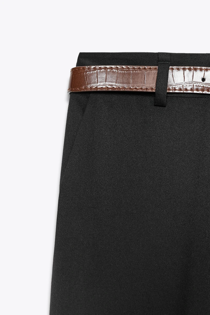 BELTED STRAIGHT LEG PANTS