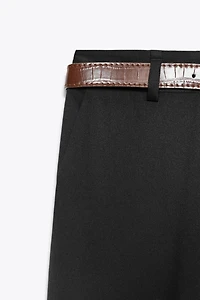 BELTED STRAIGHT LEG PANTS