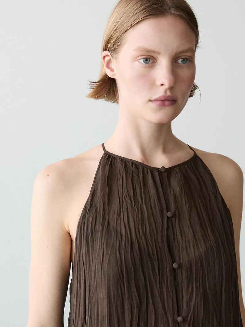 Flowing midi dress with button details