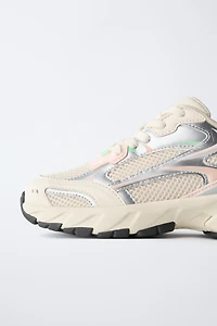 METALLIC MESH SNEAKERS