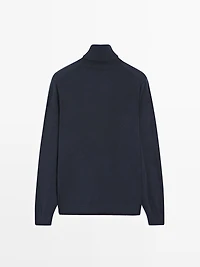 Pull à col montant en maille de laine mélangée