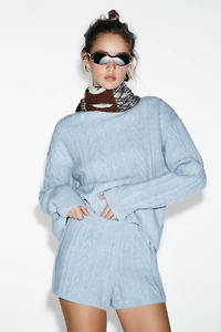 80% WOOL CABLE-KNIT SHORTS SKI COLLECTION