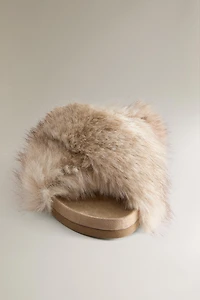 CROSSOVER SANDALS WITH FAUX FUR