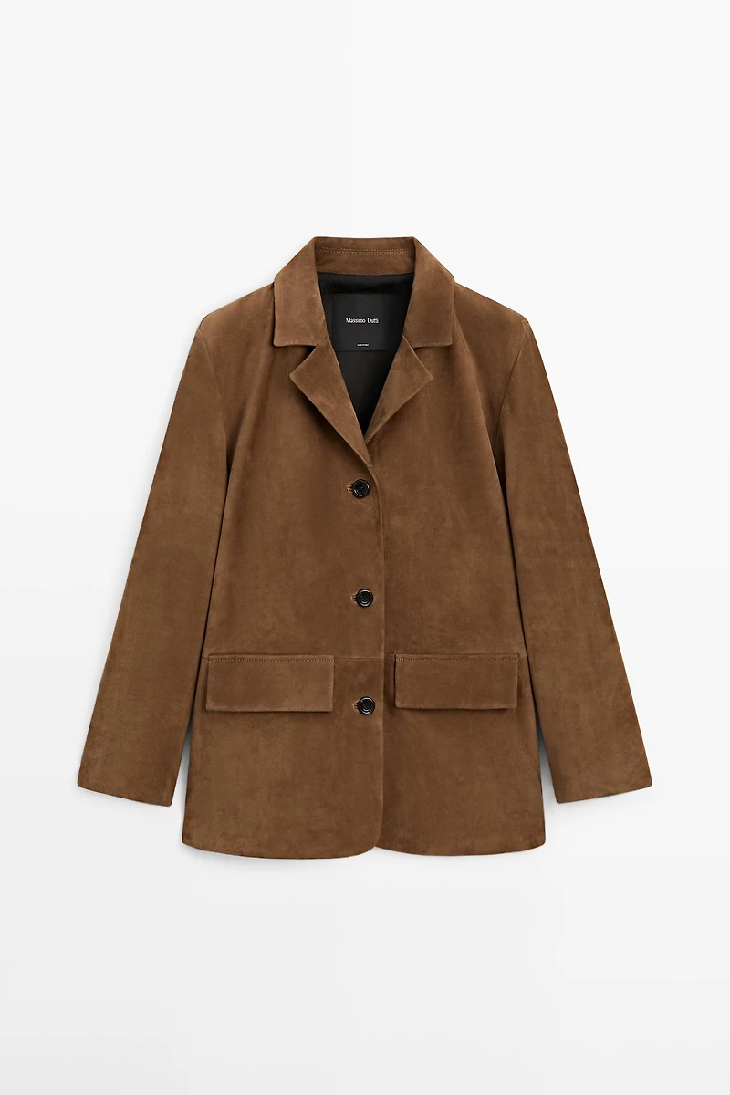 100% Suede lapel blazer
