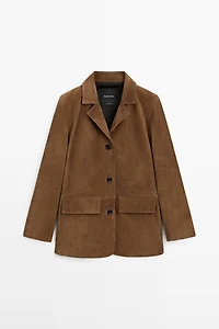 100% Suede lapel blazer