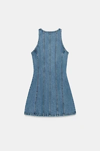 Z1975 MINI SEAMED DENIM DRESS