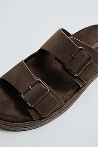 DOUBLE STRAP LEATHER SANDALS