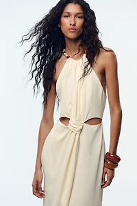 ROBE MIDI AJOURÉE NŒUD