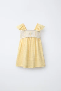 ROBE À CARREAUX VICHY ET CROCHET