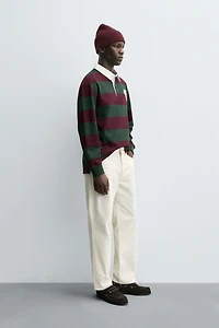 STRIPED PATCH POLO SHIRT