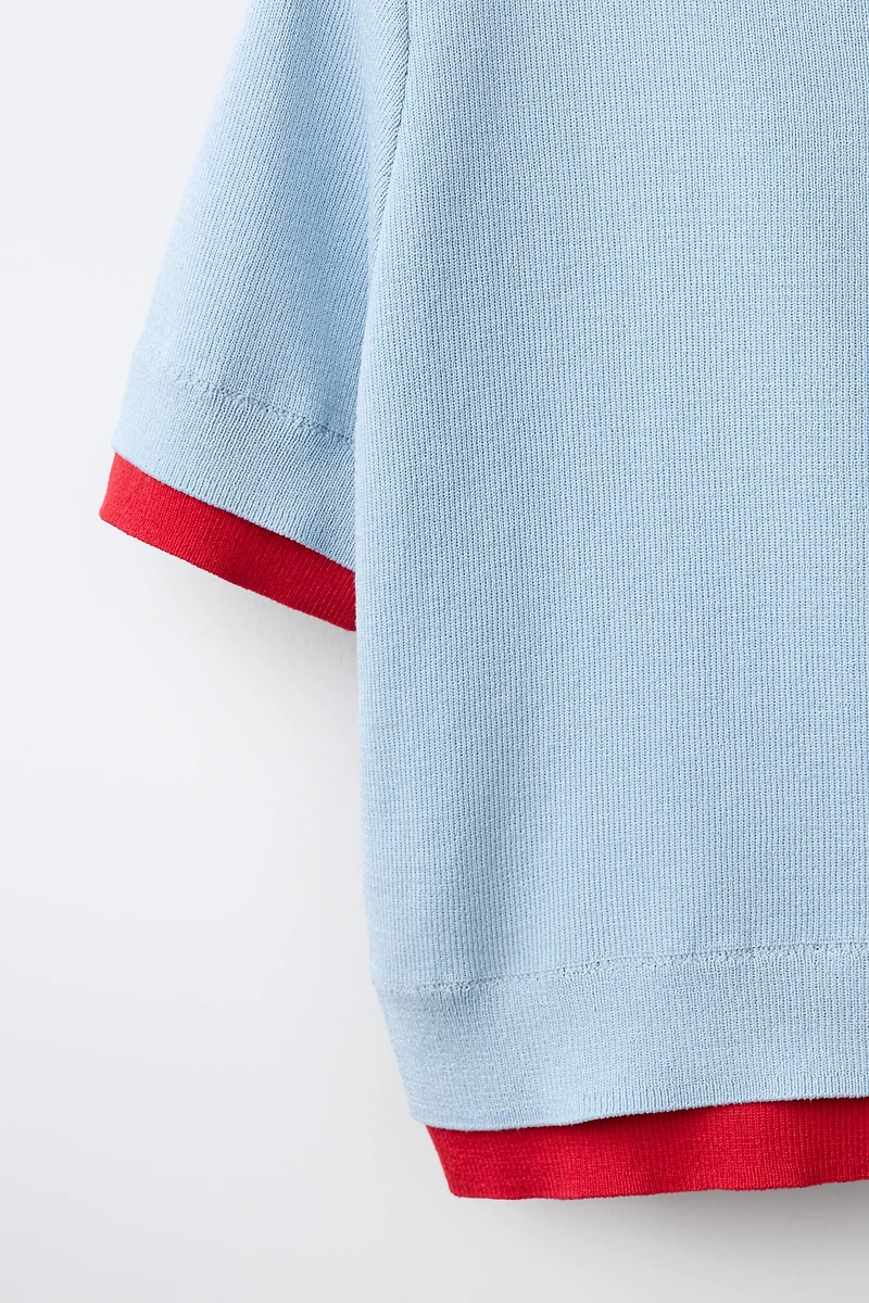 POLO EN MAILLE À DOUBLE COL