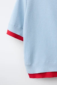 POLO EN MAILLE À DOUBLE COL