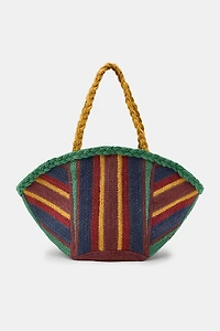 STRIPED 100% JUTE BAG
