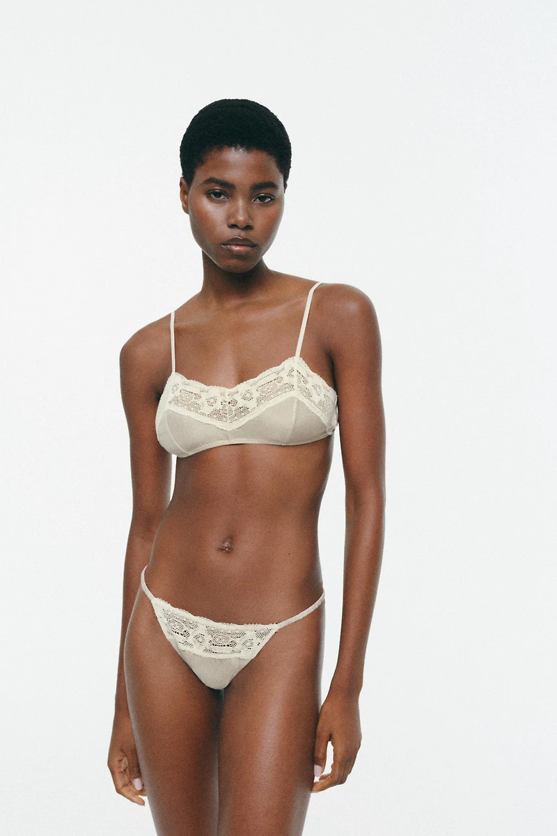 100% SILK LACE BRA