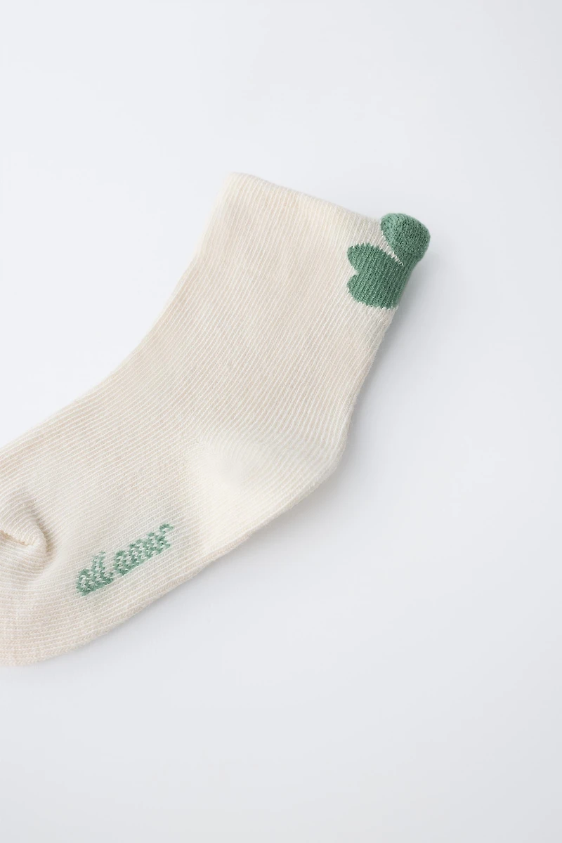 CLOVER PRINT KNEE SOCKS