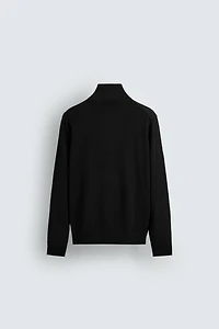 100% WOOL QUARTER-ZIP SWEATER