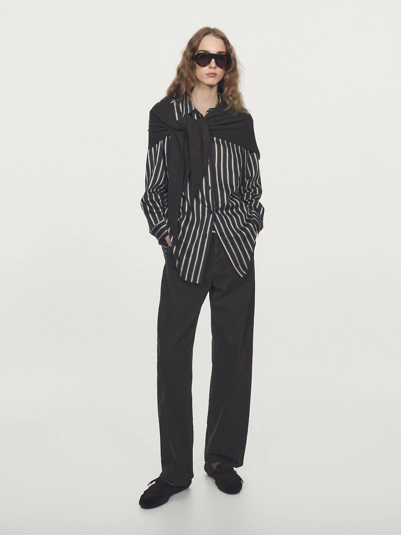 Striped loose-fitting shirt