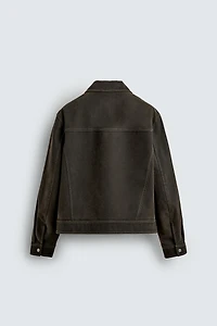WASHED EFFECT TOPSTITCHING JACKET