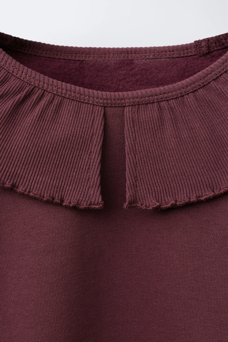 RIB PETER PAN COLLAR SWEATSHIRT