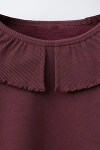 RIB PETER PAN COLLAR SWEATSHIRT