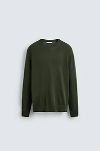 COTTON V-NECK SWEATER