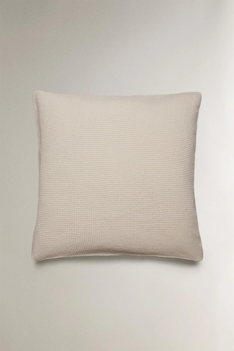 MINI WAFFLE-KNIT COTTON PILLOWCASE