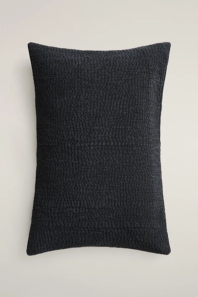 GATHERED QUILT THROW PILLOW COVER