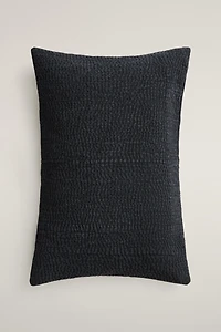 GATHERED QUILT THROW PILLOW COVER