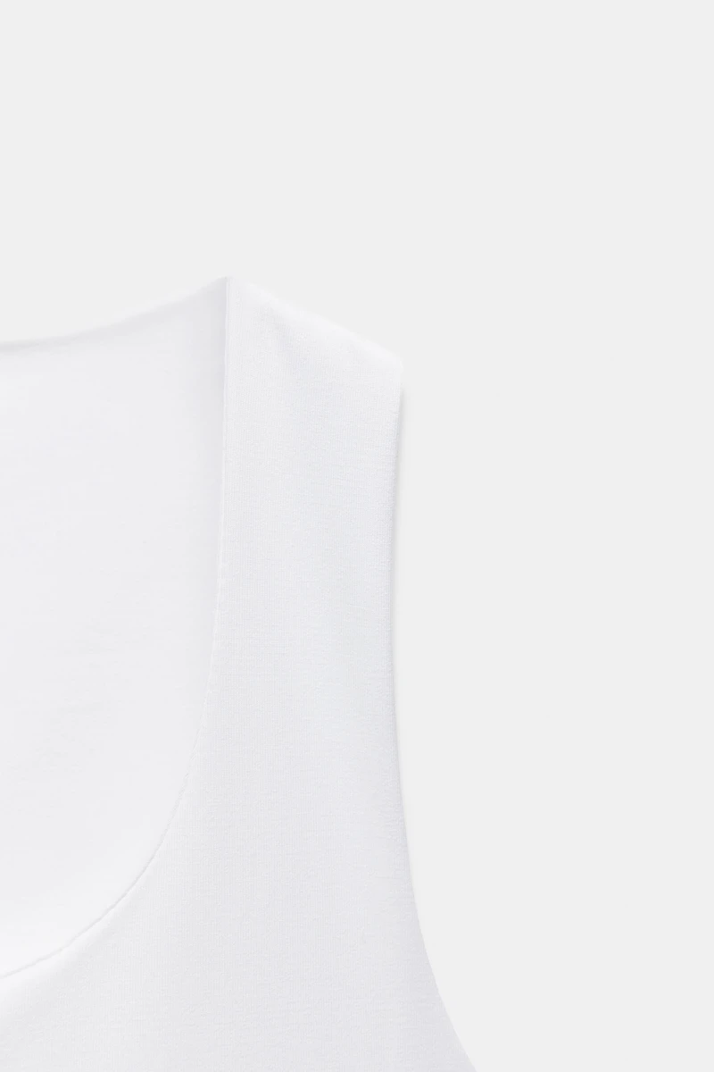 T-SHIRT EN POLYAMIDE À BRETELLES LARGES