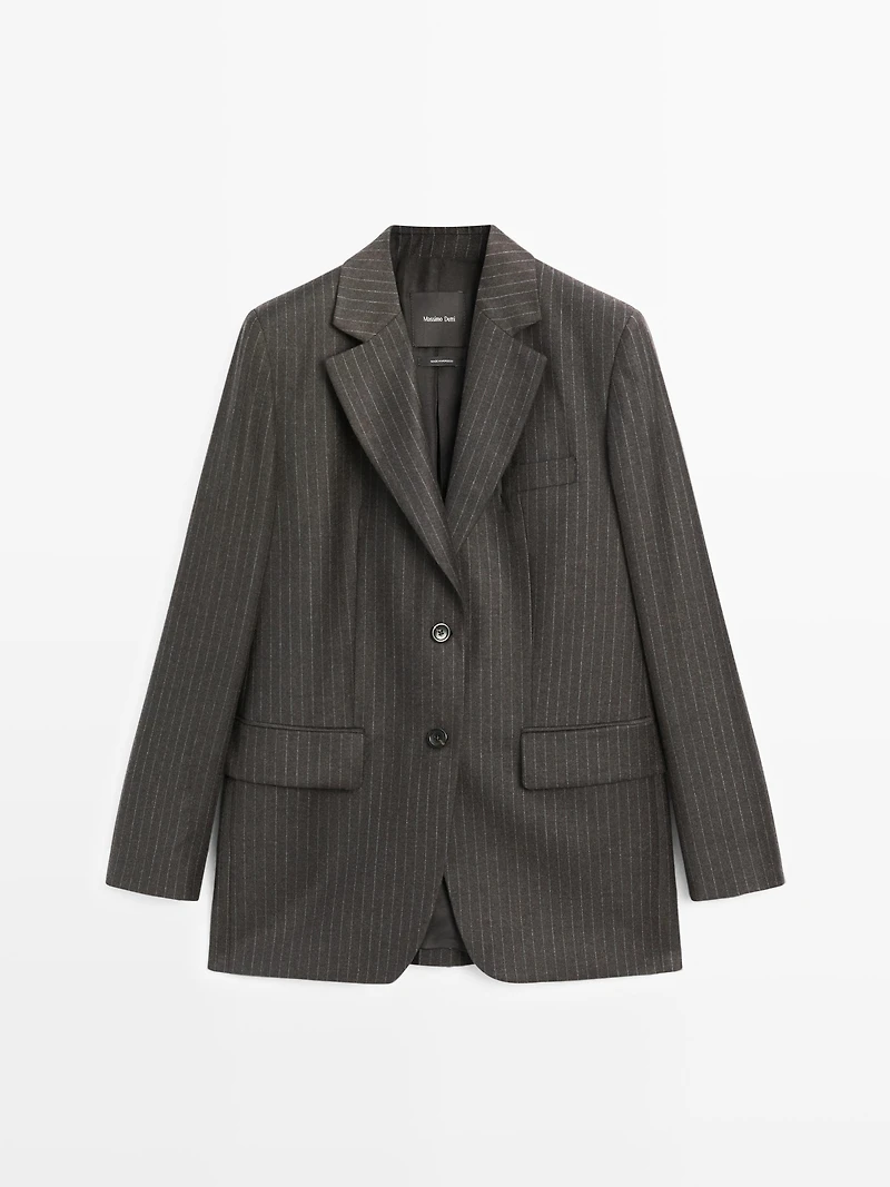 100% wool pinstripe blazer