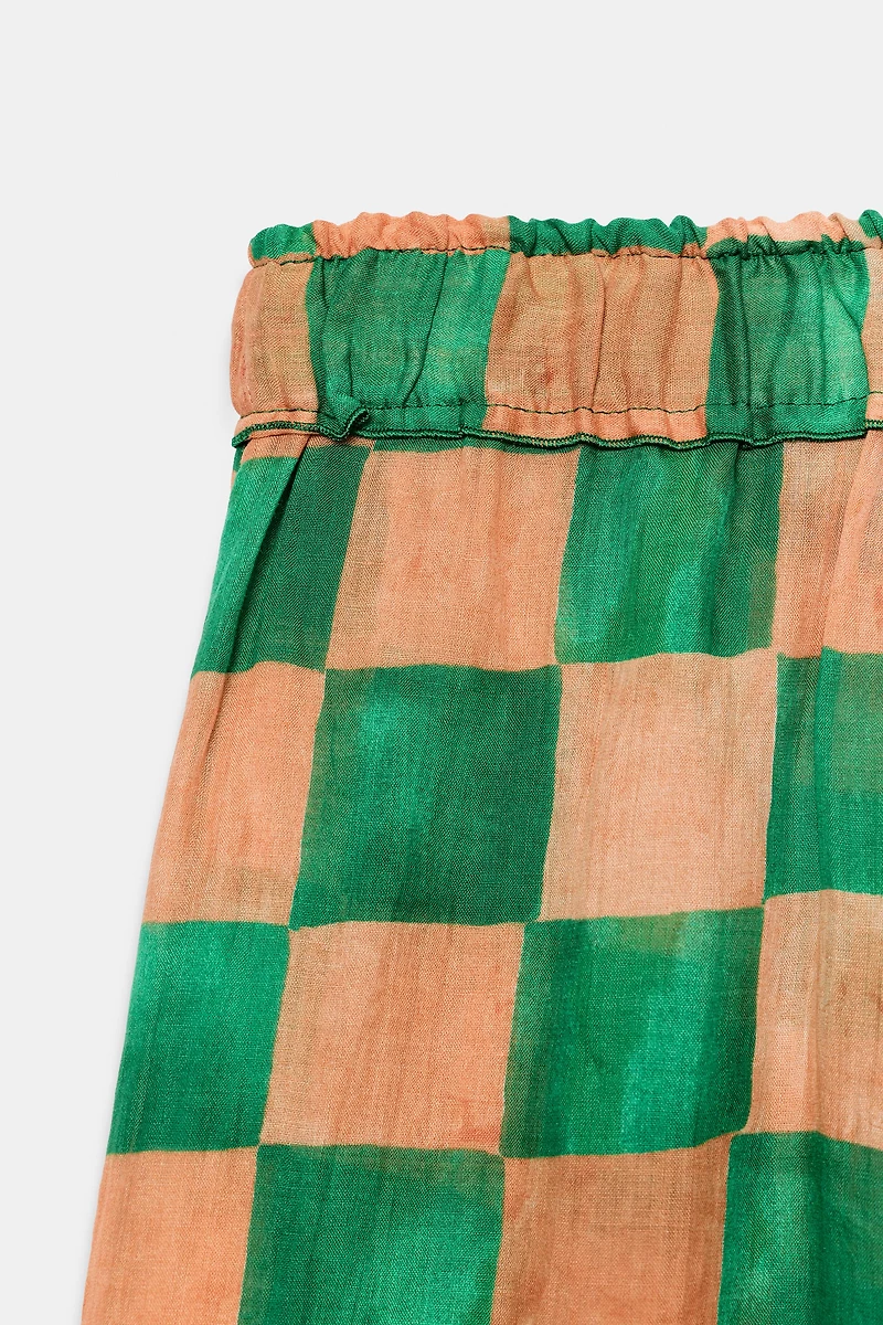 PANTALON PALAZZO À CARREAUX RAMIE ZW COLLECTION