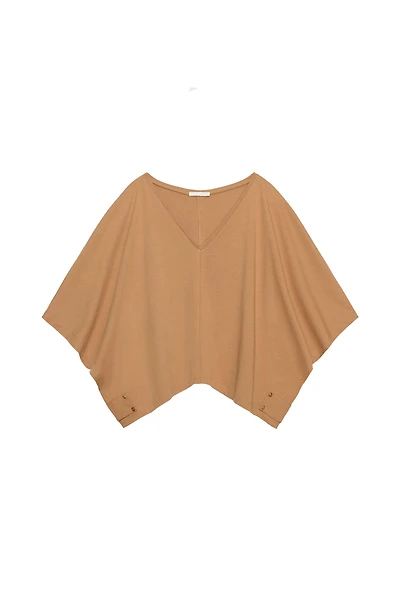 COTTON CAPE-SLEEVE T-SHIRT