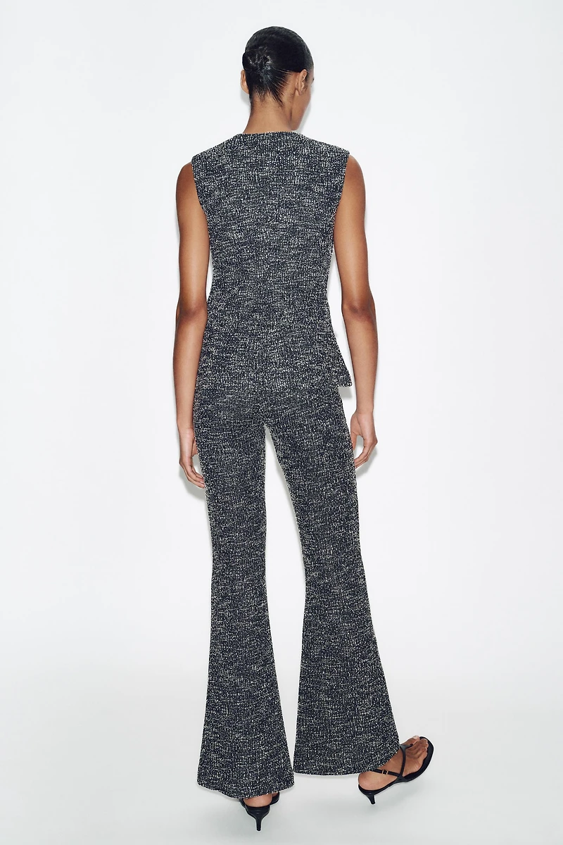 TEXTURED FLARE PANTS