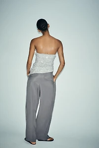 SEQUIN BANDEAU TOP