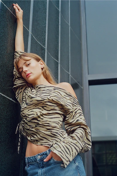 TOP ASYMÉTRIQUE À IMPRIMÉ ANIMALIER