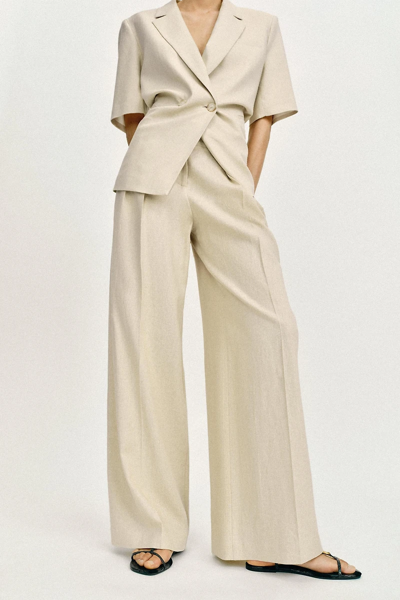 WIDE LEG LINEN PANTS