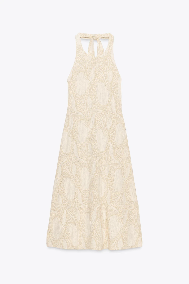 HALTER JACQUARD DRESS