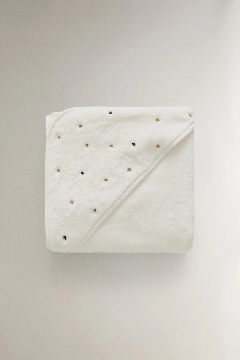 STARS HOODED BABY TOWEL
