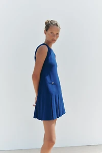 PLEATED KNIT DRESS