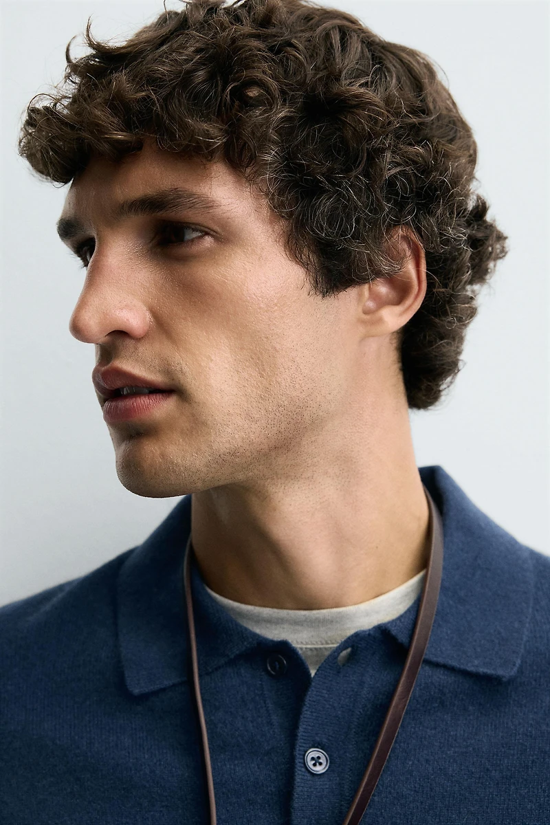 POLO EN MAILLE LAINE - CACHEMIRE