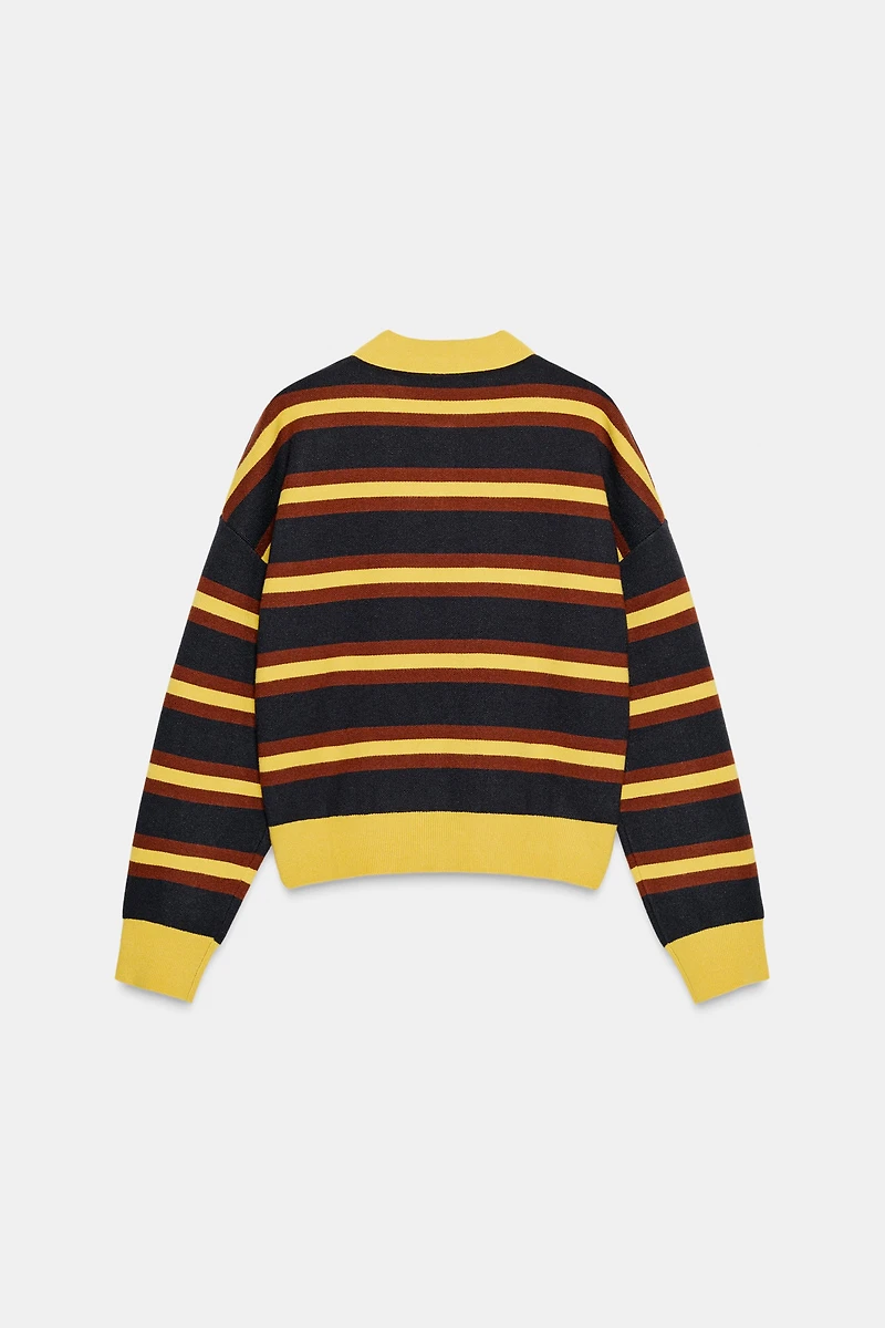 STRIPED KNIT POLO