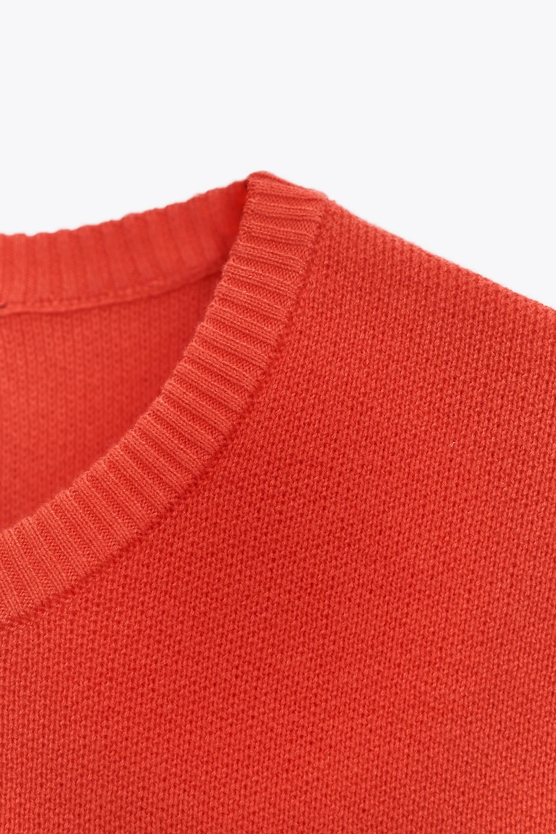 SHORT SLEEVE BASIC KNIT TOP