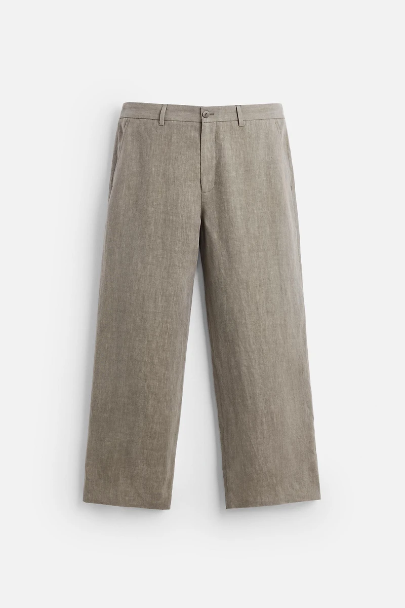100% WASHED LINEN SUIT PANTS