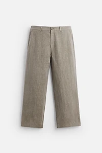 100% WASHED LINEN SUIT PANTS