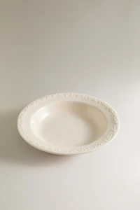 EARTHENWARE SOUP PLATE WITH RAISED RIM