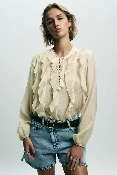 BLOUSE ROMANTIQUE À VOLANTS