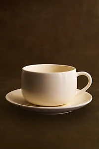 PLAIN STONEWARE TEACUP